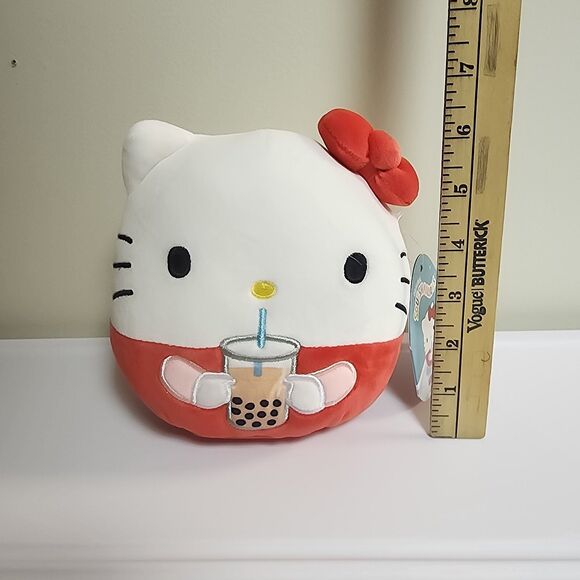 Squishmallows Sanrio Hello Kitty Boba Bobba Drink Bubble Tea 6.5 Inch Plush NWT - Picture 2 of 13